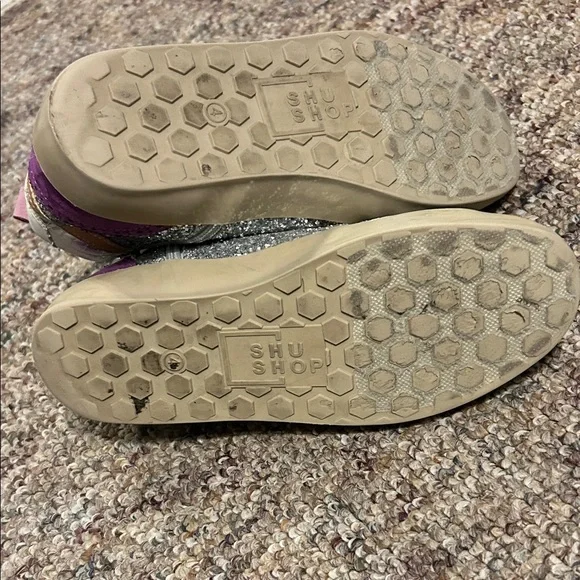 Kids Golden Goose Silver Glitter High-Top Sneakers size 4 - Picture 5 of 6